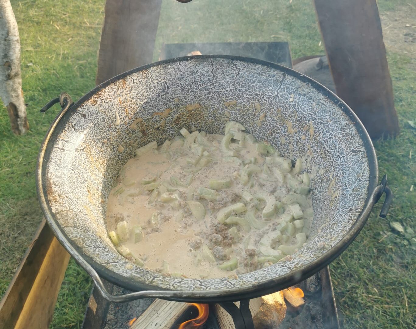 Gurken in Hackfleisch-Creme-Fraiche-Sauce