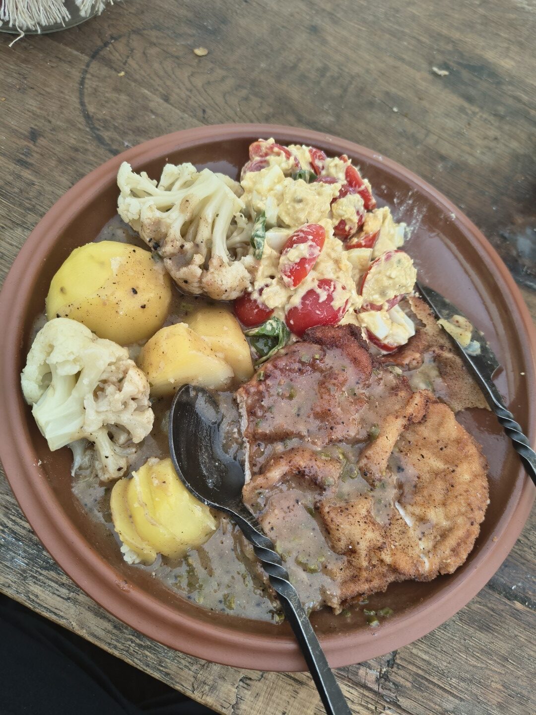 Schnitzel mit Beilage und Salat von Kochfee Tipi